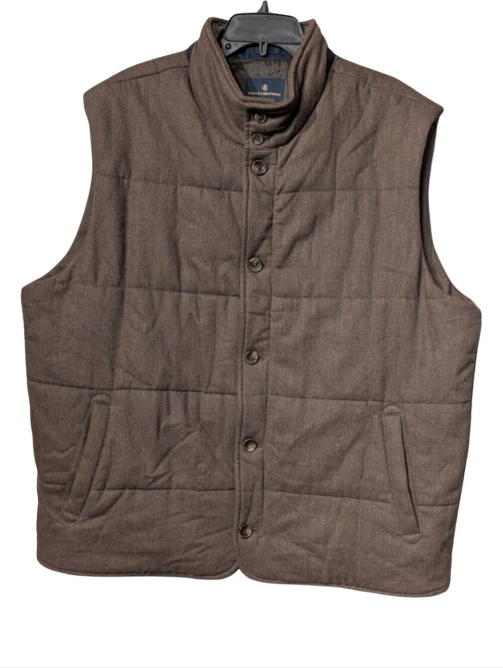 Brooks Brothers Vest Quilt Primaloft Zip Button  Herringbone Vest XXL